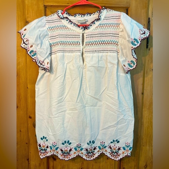 Starling Reine Embroidered Shirt - Very Unique & Pretty Short Sleeves Size Small - Picture 1 of 8
